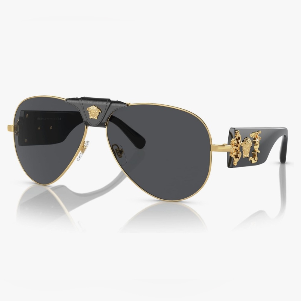 Authentic NWT Versace sunglasses Pilot Unisex 🖤🖤🖤🖤💛💛💛💛 - Picture 3 of 13